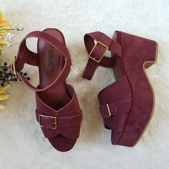 CHARLOTTE STONE Raf Sandals In Merlot - Picture 2 of 10